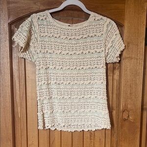 NWOT Free People Cream Lace Women's Top
